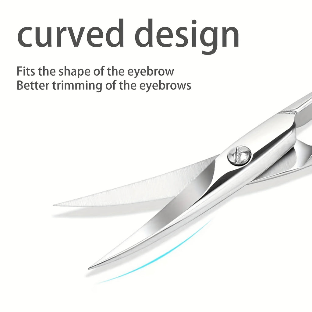 Stainless Steel Nose Hair Scissors For Facial Hair Trimming&Grooming -Ideal For Eyebrows, Eyelashes, Moustache, Beard, Nails