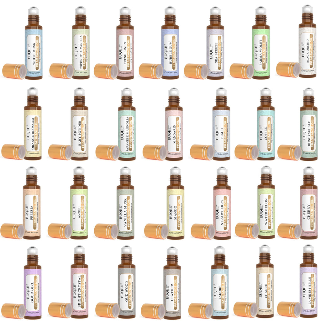 EUQEE 10ml Fragrance Oil Roll-On Long Lasting Scent La Vie Est Belle CHANCE Jadore Cotton Strawberry Mango for Diffuser Burner
