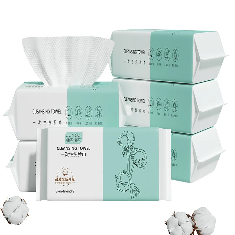 Disposable Pure Cotton Pearl-Patterned Face Towel, Dry and Wet Dual-Purpose, Soft Makeup Remover. Sensitive Skin Can Use It