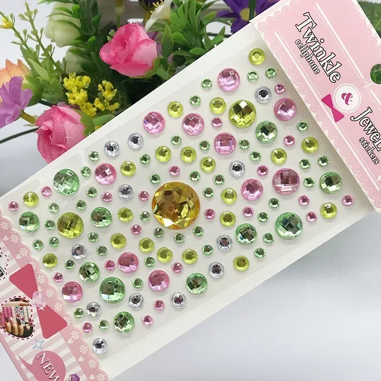 Rhinestone Acrylic Face Decoration Sticker Party Eyes Makeup Crystal Self-adhesive DIY Sticker Girls Face Diamond Tattoo Sticker