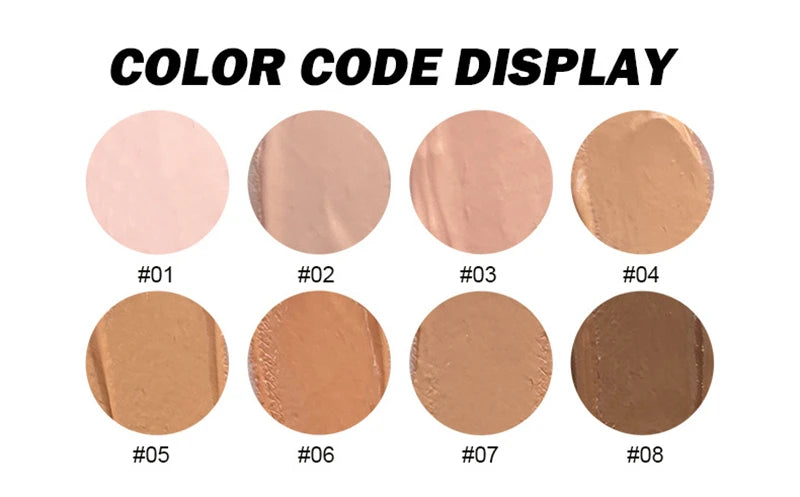Full Cover Liquid Concealer 8 Color BB Cream Foundation Air-permeable Natural Brightening Makeup Eye Dark Circles Cream Cosmetic