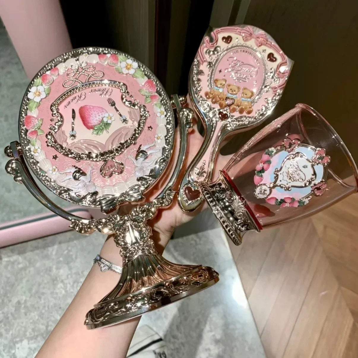 Flower Knows 9th Anniversary Brushes Paddle Hair Brushes Air Cushion Hair Comb 17*8cm Flowerknows Brush Holder