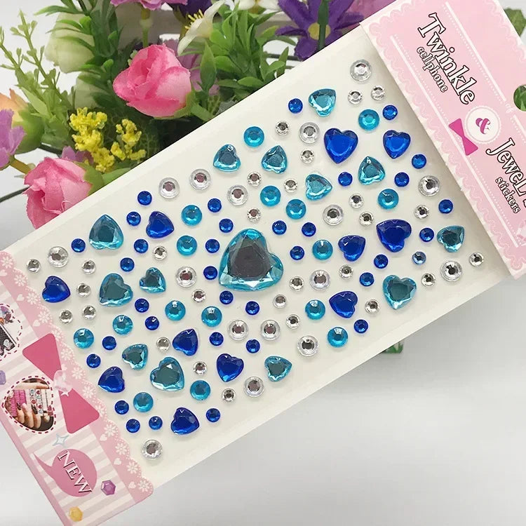 Rhinestone Acrylic Face Decoration Sticker Party Eyes Makeup Crystal Self-adhesive DIY Sticker Girls Face Diamond Tattoo Sticker