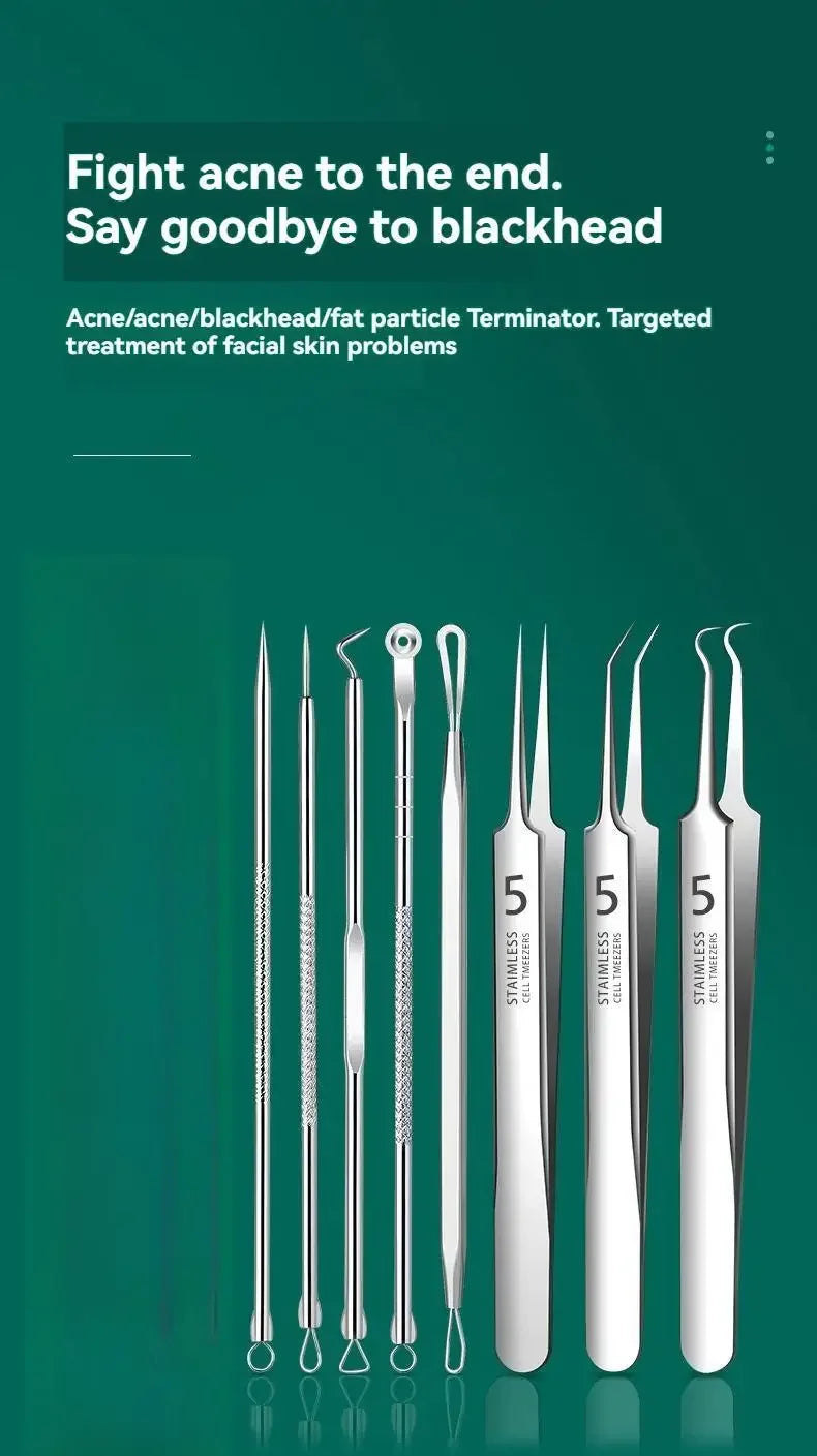 1-11PCS Stainless Steel Acne Clip, Cell Clip, Blackhead Clip, Acne Needle, Beauty Salon Acne Tool