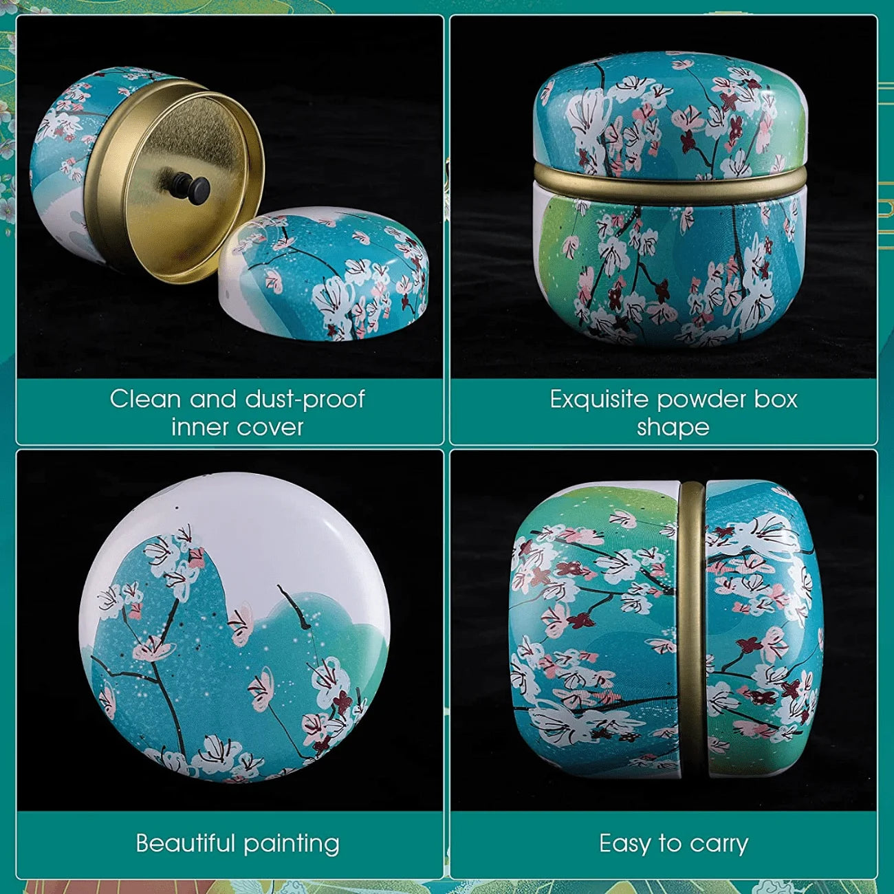 Makeup Puff and Powder Container for Body Dusting Powder Case with Puff fo Women Loose Powder Containers with Puff for Travel