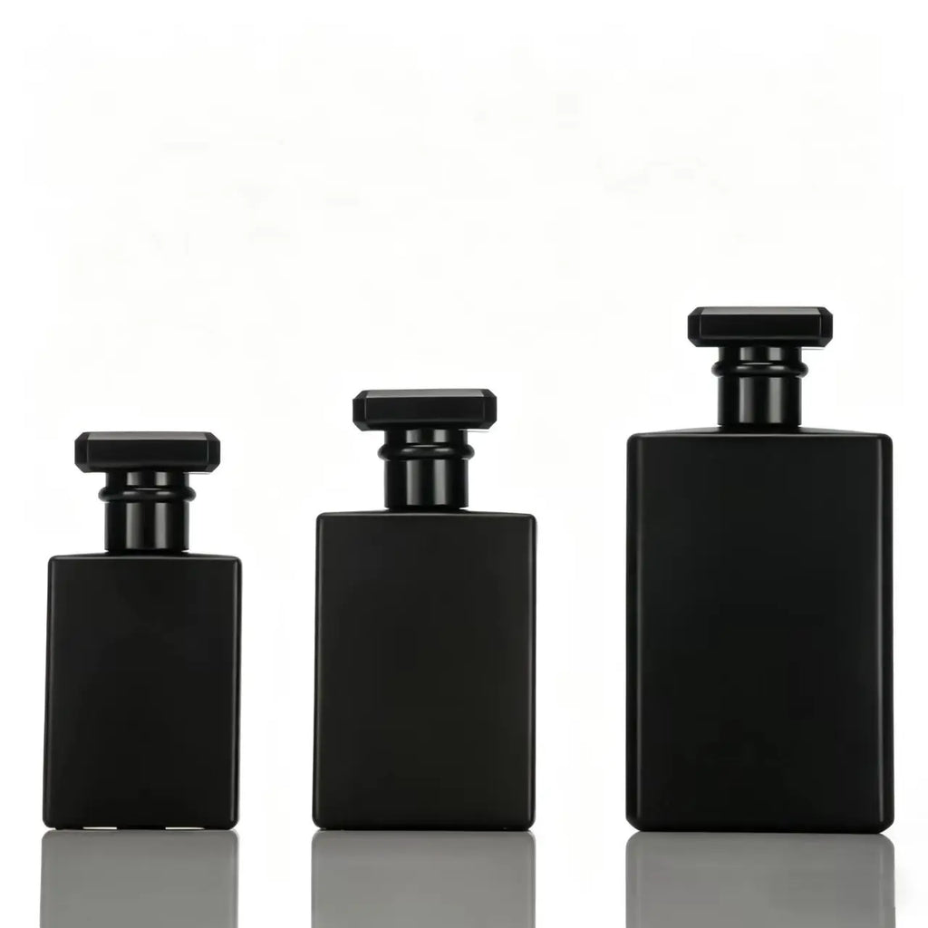 50ml  Black White Square Glass Spray Perfume Bottle Cosmetic Packaging Empty Bottles Can Be Filled in Perfume Bottles