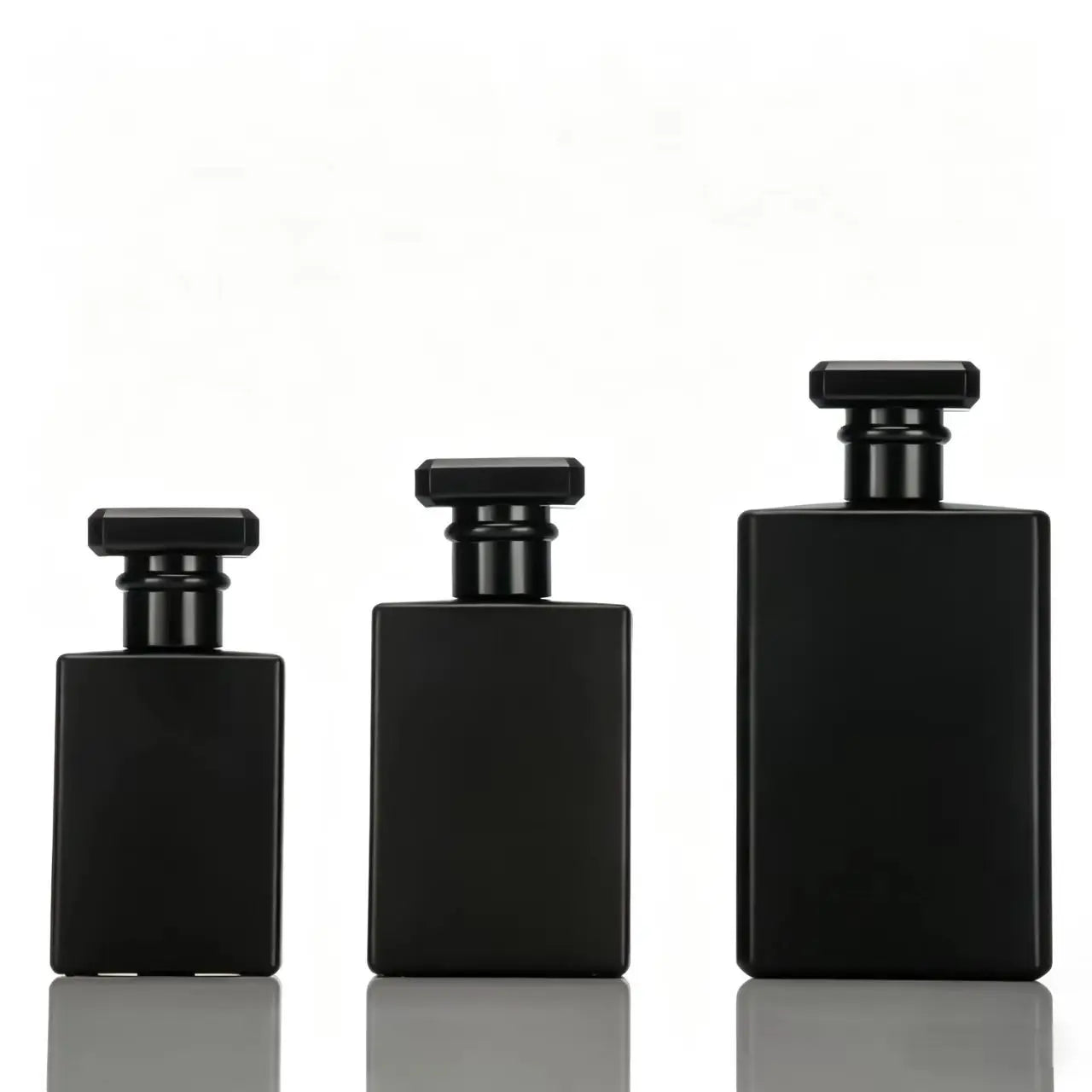 50ml  Black White Square Glass Spray Perfume Bottle Cosmetic Packaging Empty Bottles Can Be Filled in Perfume Bottles
