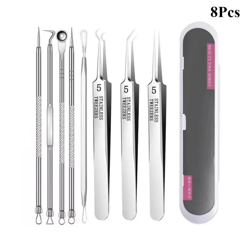 1-11PCS Stainless Steel Acne Clip, Cell Clip, Blackhead Clip, Acne Needle, Beauty Salon Acne Tool