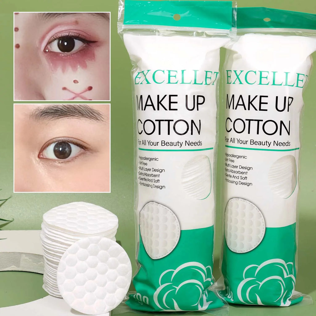 Makeup Remover Cotton Pads Disposable Soft Rounds Dual-Sided Breathable Facial Cleansing for Daily Use & Nail Polish Remover