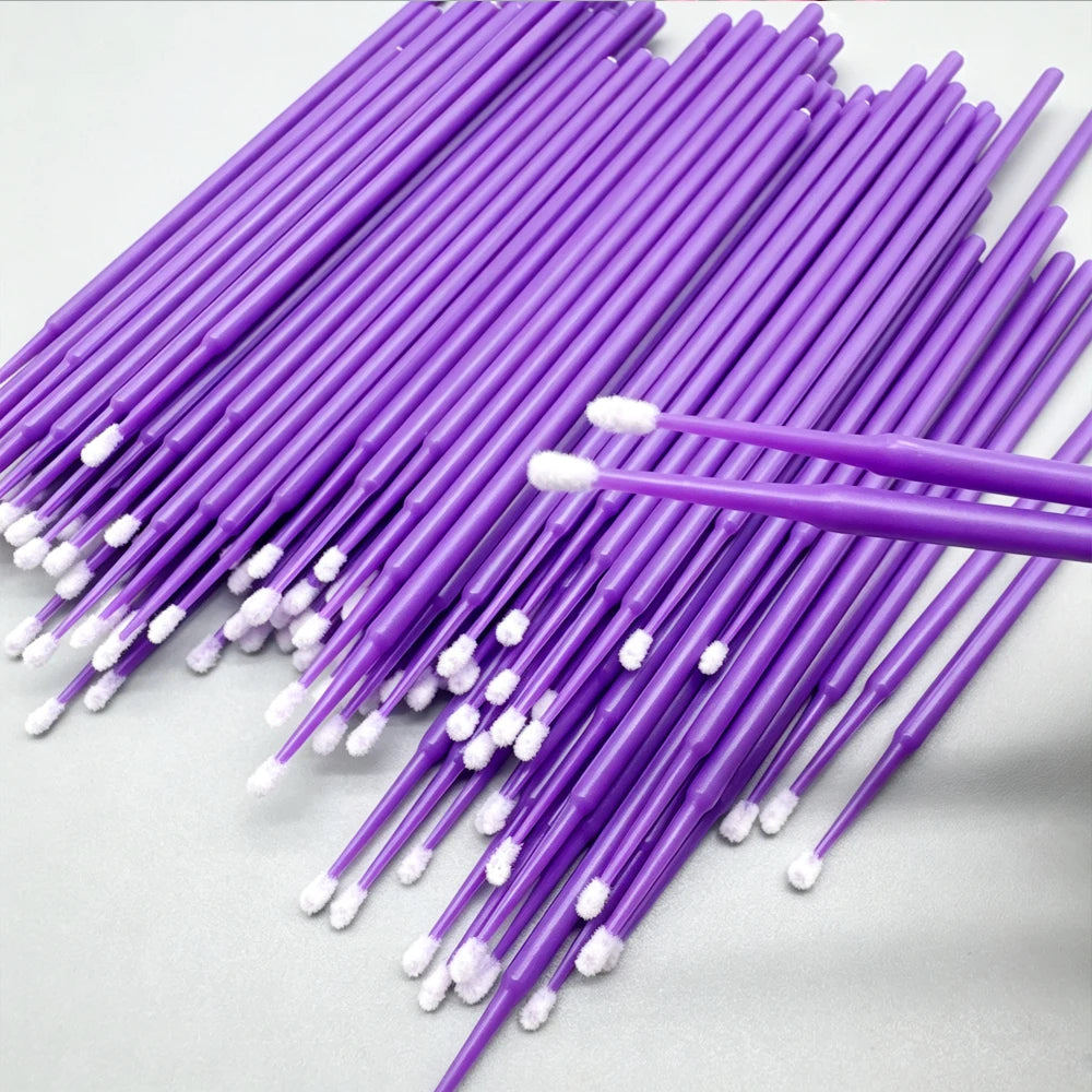 100Pcs Eyelash Cleaning Brush Lash Extension Micro Cotton Swab Individual Eyelashes Microbrush Beauty Makeup Clean Remover Tools