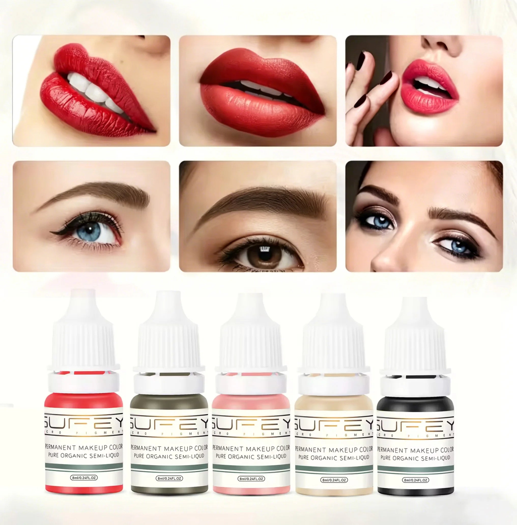 33 Colors Permanent Makeup Pigment Lip Tattoo Inks Vegan Eyebrows Microblading Pigments 8ml Body Art Ink for PMU Artists