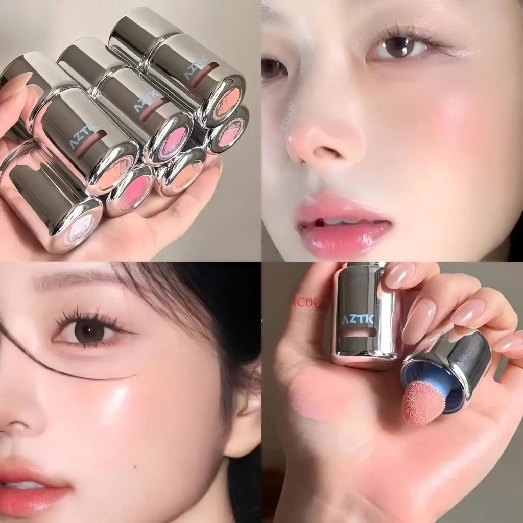 AZTK JC04 Water To Powder Liquid Blush Soft Matte Natural Flush Brightening Cheek Tint Lightweight Blendable Waterproof Makeup