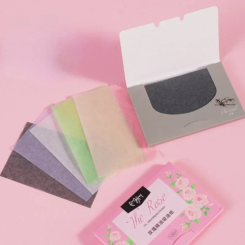 100pcs/set Portable Facial Oil Blotting Paper Matte Face Wipes Oil Control Face Cleaning Oil-absorbing Makeup Tools Accessories
