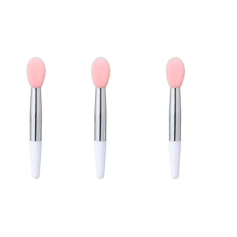 3-Piece Silicone Lip Brush Mini Lip Mask Brush Portable Lipstick Makeup Brush Transparent Applicator Eye Black Stick Makeup Tool