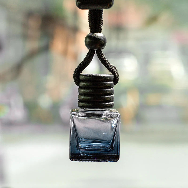 1PC Dyed Square Cap Black Cap Empty Bottle Car Essential Oil Diffuser Fragrance Air Freshener Scent Perfume Bottle Ornament