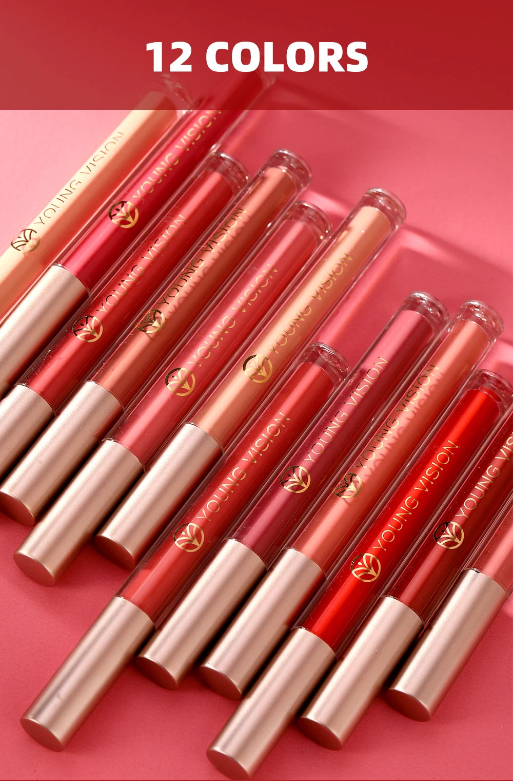 6pcs/pack lip gloss set, long-lasting non stick cup liquid lipstick velvet matte lip gloss