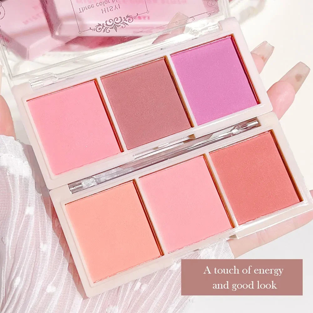 3-Color Cheek Red Plate Nude Makeup Natural Matte Milk Tea Orange Eye Shadow Makeup Lasting High Color Rendering Invisible