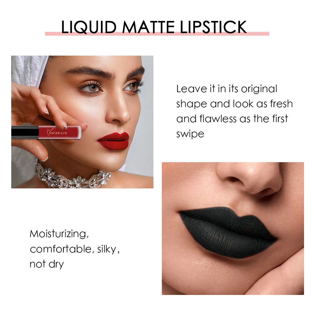 Nude Liquid Lipstick Ultra Matte Velvet Long Lasting Women Beauty Red Nonstick Cup Waterproof Purple Lip Gloss Lips Cosmetics