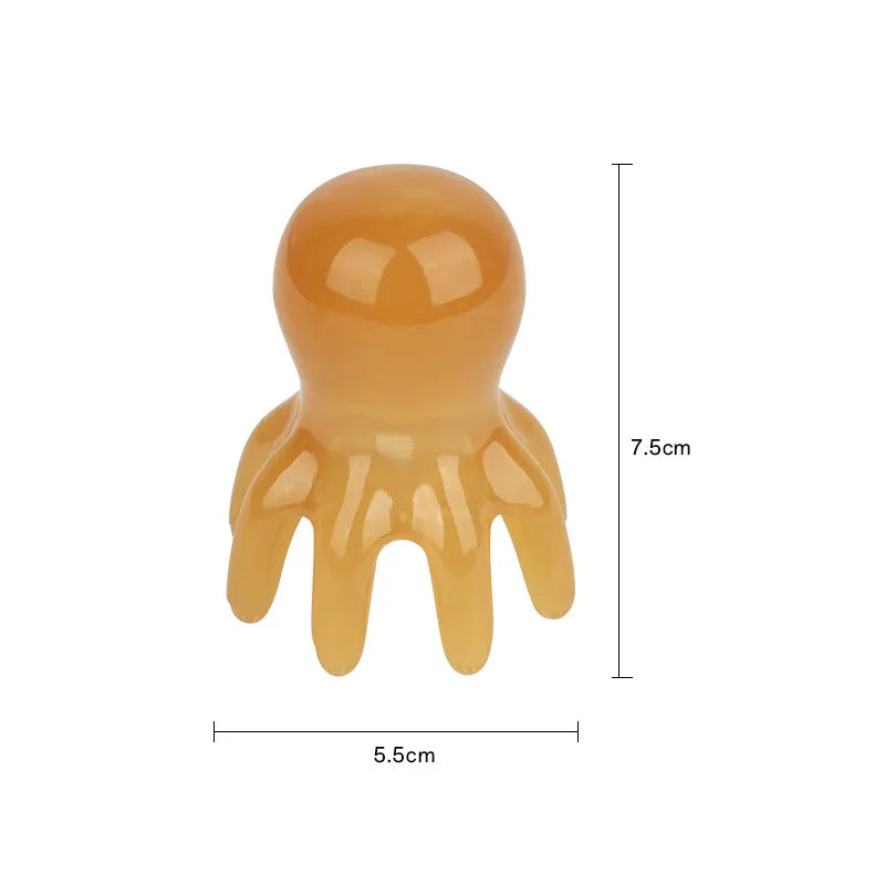 Octopus Head Massager Comb Head Meridian Manual Acupressure Tool Portable SPA Gua Sha Massage Comb