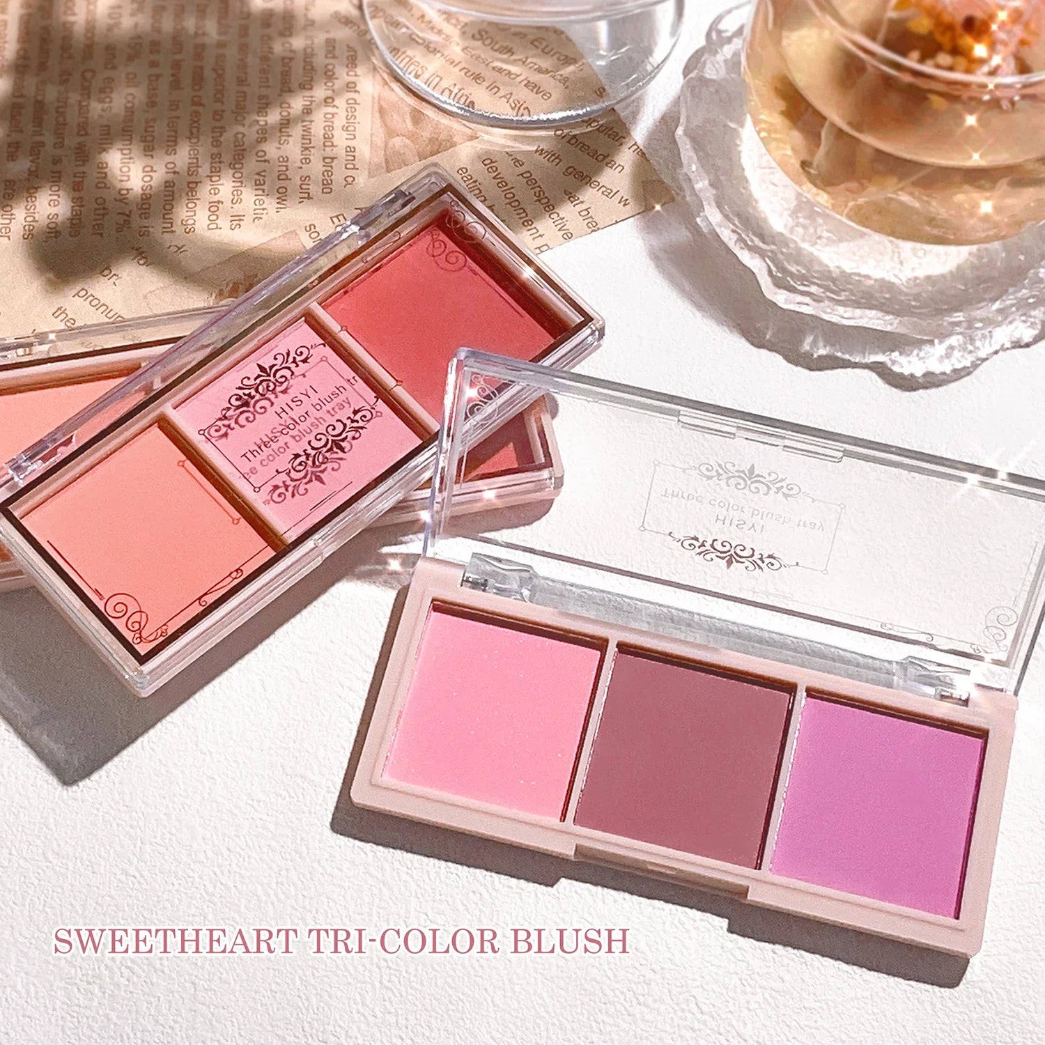 3-Color Cheek Red Plate Nude Makeup Natural Matte Milk Tea Orange Eye Shadow Makeup Lasting High Color Rendering Invisible