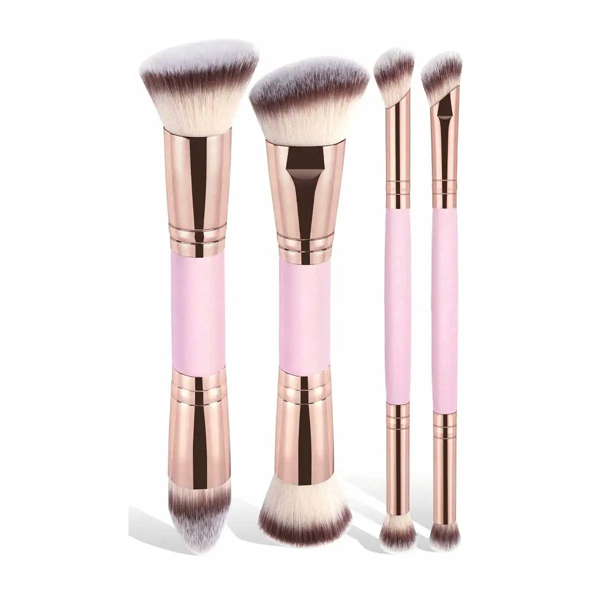 4pcs Basic Makeup Brushes Set With Box Dual-ended Foundations Powder Blush Details for Eyeshadow Brushes Beginner Travel