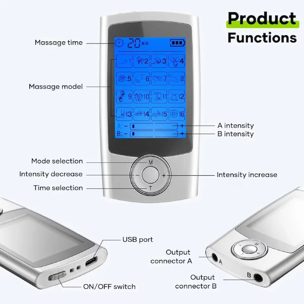 16 Modes Digital EMS Body Massager Electric Muscle Stimulator Portable Electrostimulation Relax Care Tool Home Use