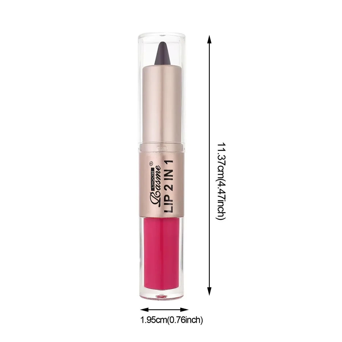 2-in-1 Lipstick & Lip Gloss, Dual-End Design, Waterproof Long-Lasting Lip Liner, Moisturizing Glossy Finish for Plump Lips