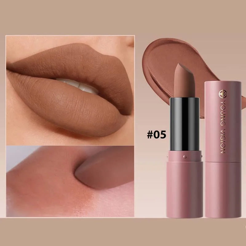 12-Color Matte Lipstick , Non-Fading, Non-Stick Cup Long-Lasting Velvet Finish, Smooth Matte Lip Color Waterproof Smudge-proof