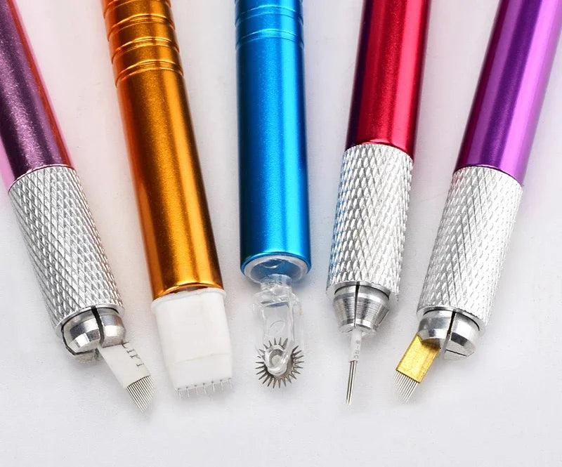 1PC Microblading Double Head Manual Pen Tattoo Machine Needle Blade Permanent Makeup Embroidered Eyebrow Lips Tebori Munsu