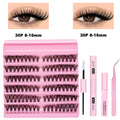 DIY Individual Eyelash Kit Volume Lash Clusters D Curl Soft Natural Lashes Extension with Bond and Seal Tweezers Festival Gift