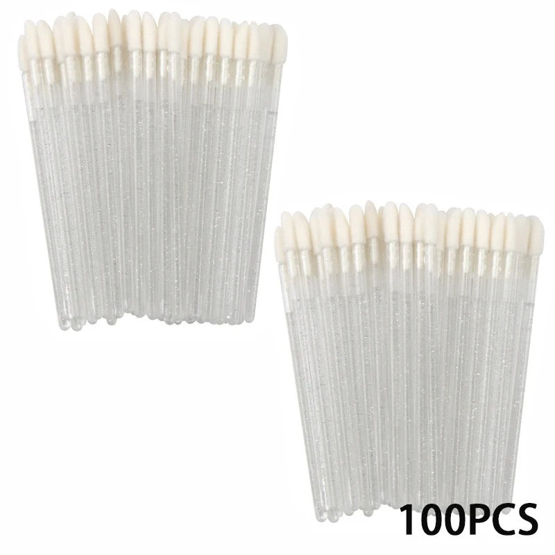 100/300PCS Crystal Lip Brush Lipstick Gloss Applicator Wands Wholesale For Eyelashes Extension Tool Kits Makeup Accessories