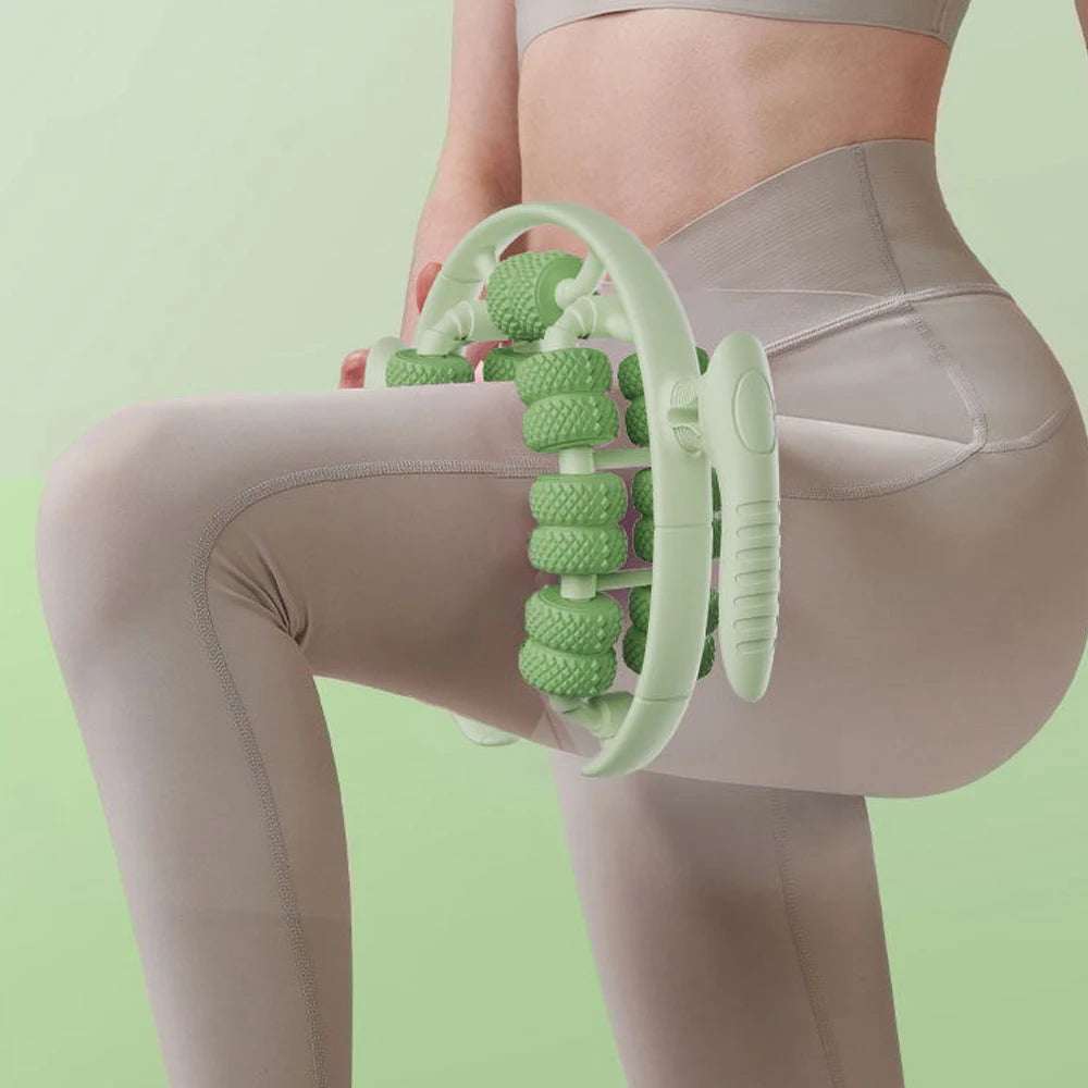 1Pc 26 Wheel Annular Leg Clamp Massager 360-degree Rotation Multifunctional Cellulite Massager Handheld Smooth Tool