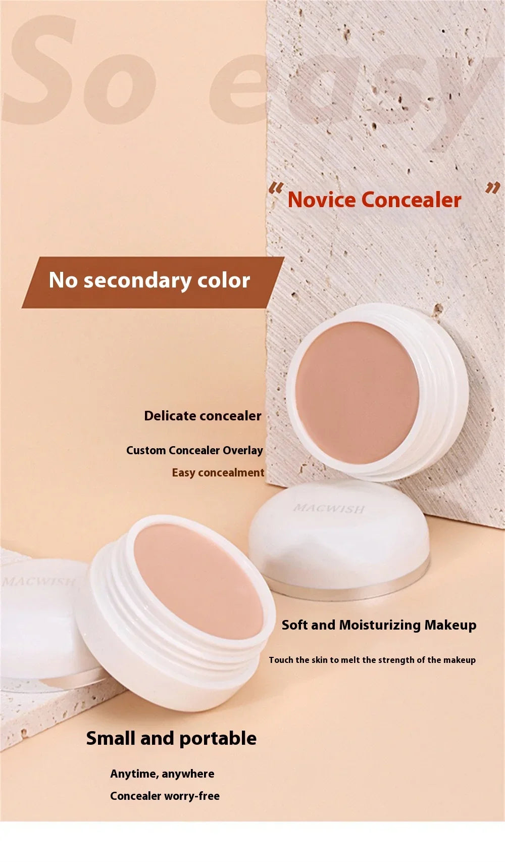 High Coverage Concealer Cover Anti Dark Circle Freckle Lasting Waterproof Foundation BB Cream for Face Makeup Base Cosmetics