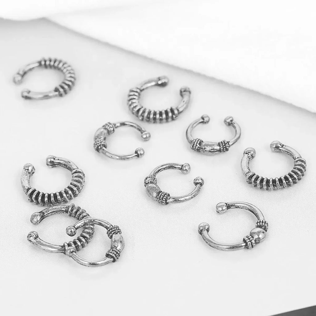 5-8Pcs Metal Hollow Out Hair Ring Accessories,Beads Hair Braid Rings Clips Dread Locks Hair Braiding Metal Cuffs Decoration Gold