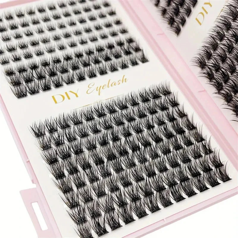 Eyelash Extension Kit - Individual Eyelash Set, D-Roll, Multiple Lengths, Odorless, Easy to Apply for Home Makeup