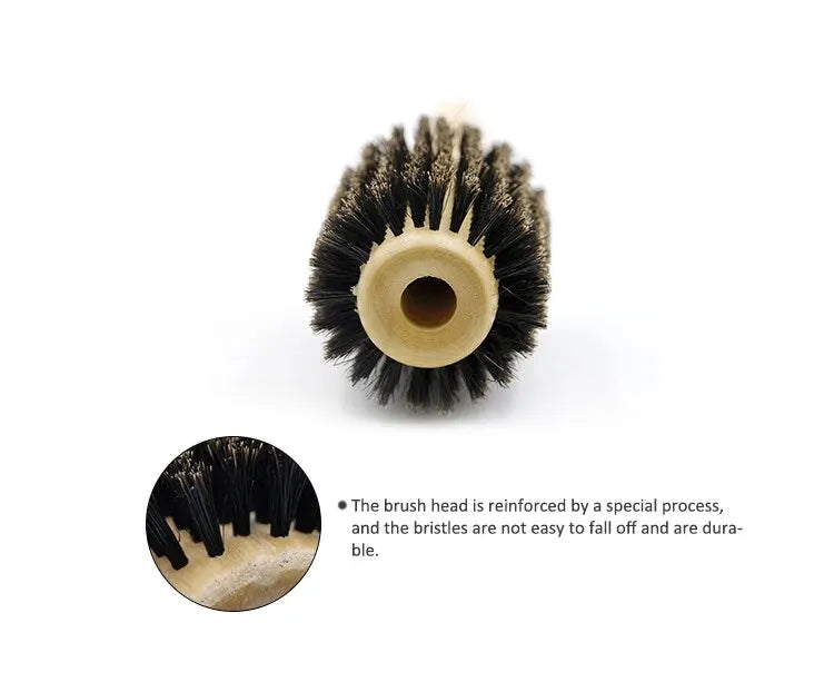 Professional 6 Sizes Barber Salon Wood Handle Boar Bristles Round Brush Removable Tail Hairdresser Hair Brush Hair Round Combs