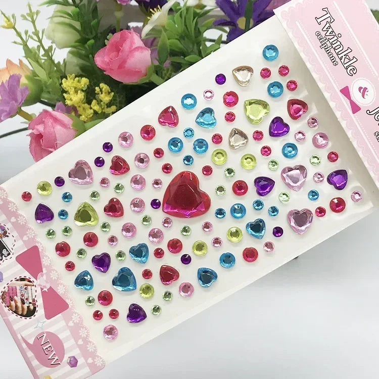 Rhinestone Acrylic Face Decoration Sticker Party Eyes Makeup Crystal Self-adhesive DIY Sticker Girls Face Diamond Tattoo Sticker