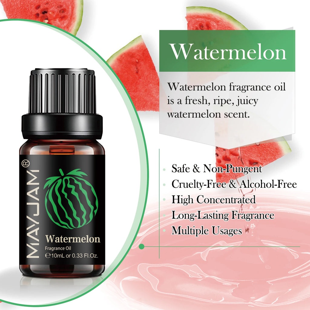 MAYJAM 10ML Fruit Fragrance Oil Lime Apple Mango Passion Fruit Strawberry Watermelon Cherry Coconut Lemon Sweet Orange 1pcs Oil