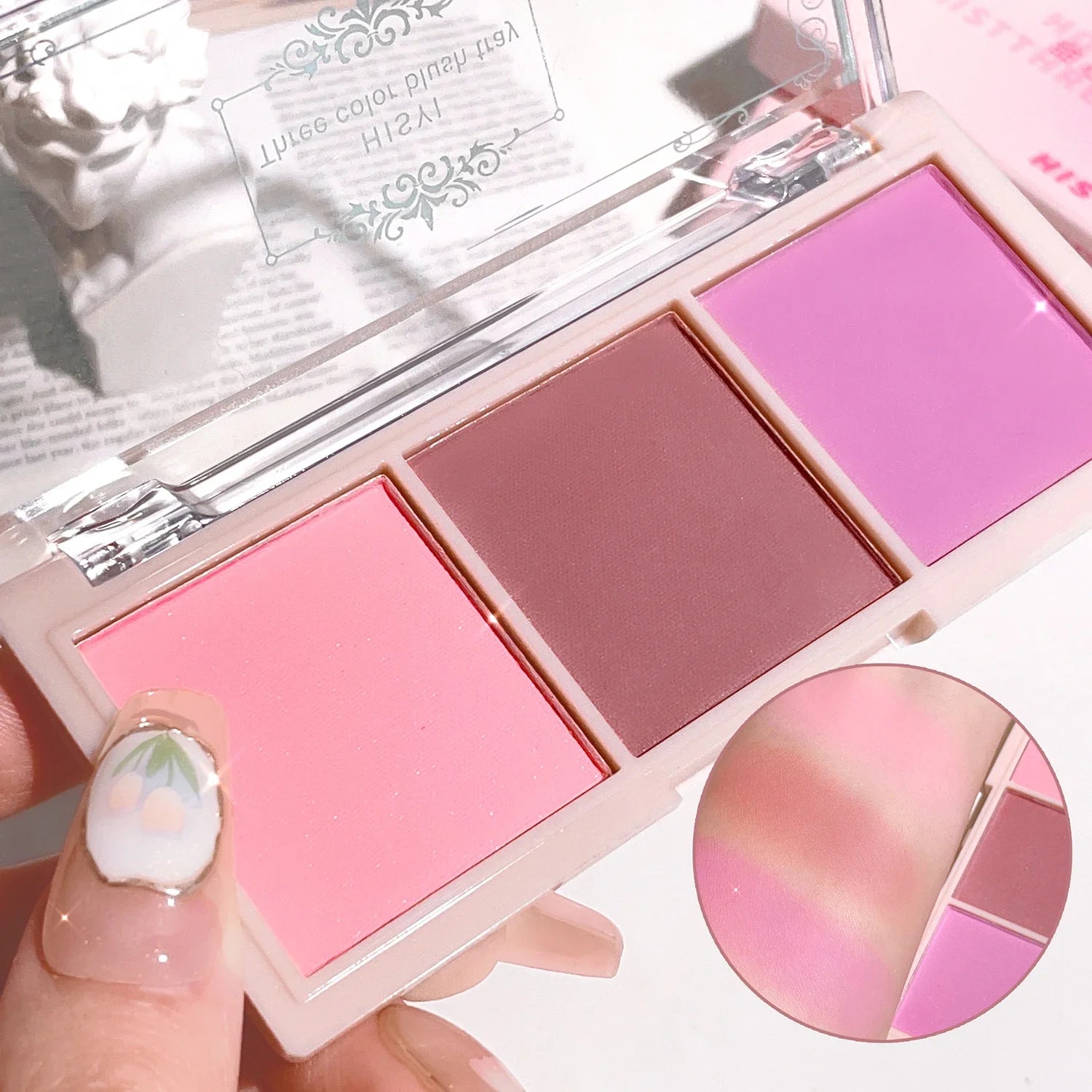 3-Color Cheek Red Plate Nude Makeup Natural Matte Milk Tea Orange Eye Shadow Makeup Lasting High Color Rendering Invisible