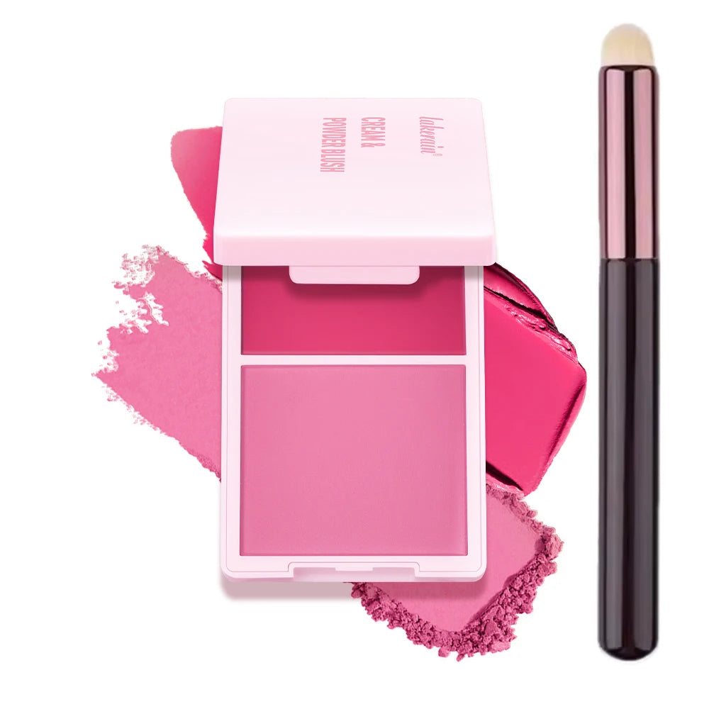 Blush Juvia's Cream Powder Matte Blush Makeup Rose Pan Long-lasting Wearing High Pigment Natural Matte Blush Duo Cosmtics