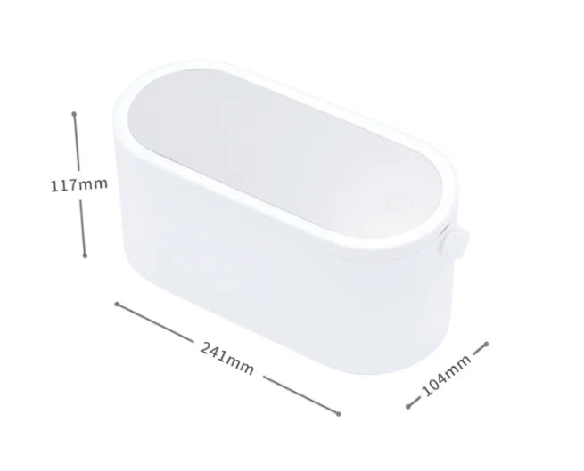 Makeup Organizer Box with LED Light Mirror Portable Travel Makeup Cosmetics Organizer Touch Light Storage Makeup Case