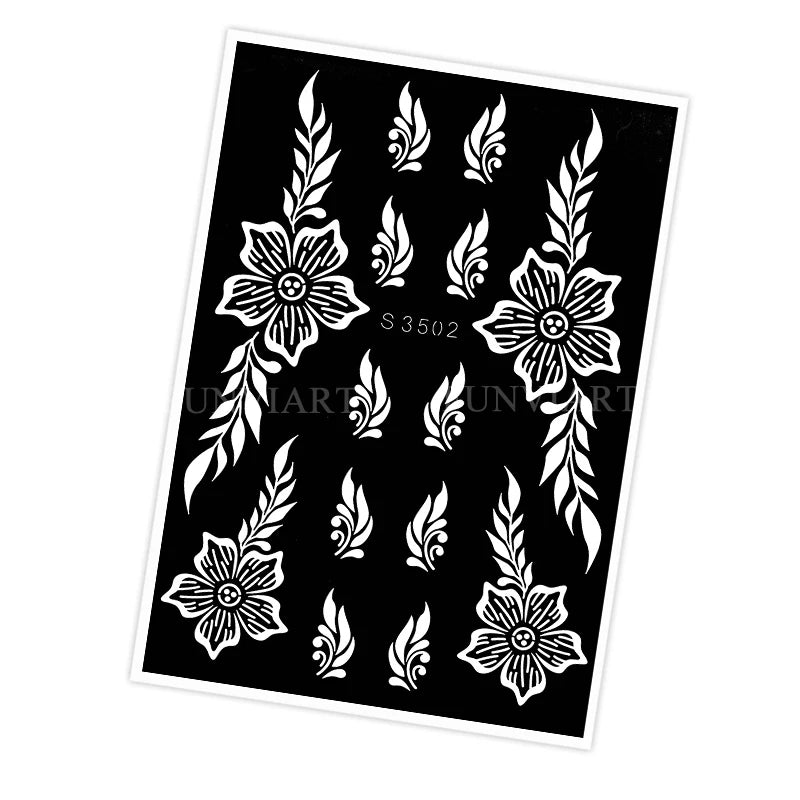 Reusable Stencil for Henna Flower Mehndi Design Tattoo Template for Women Henna Tattoo Stencil for Hand Foot Body Painting
