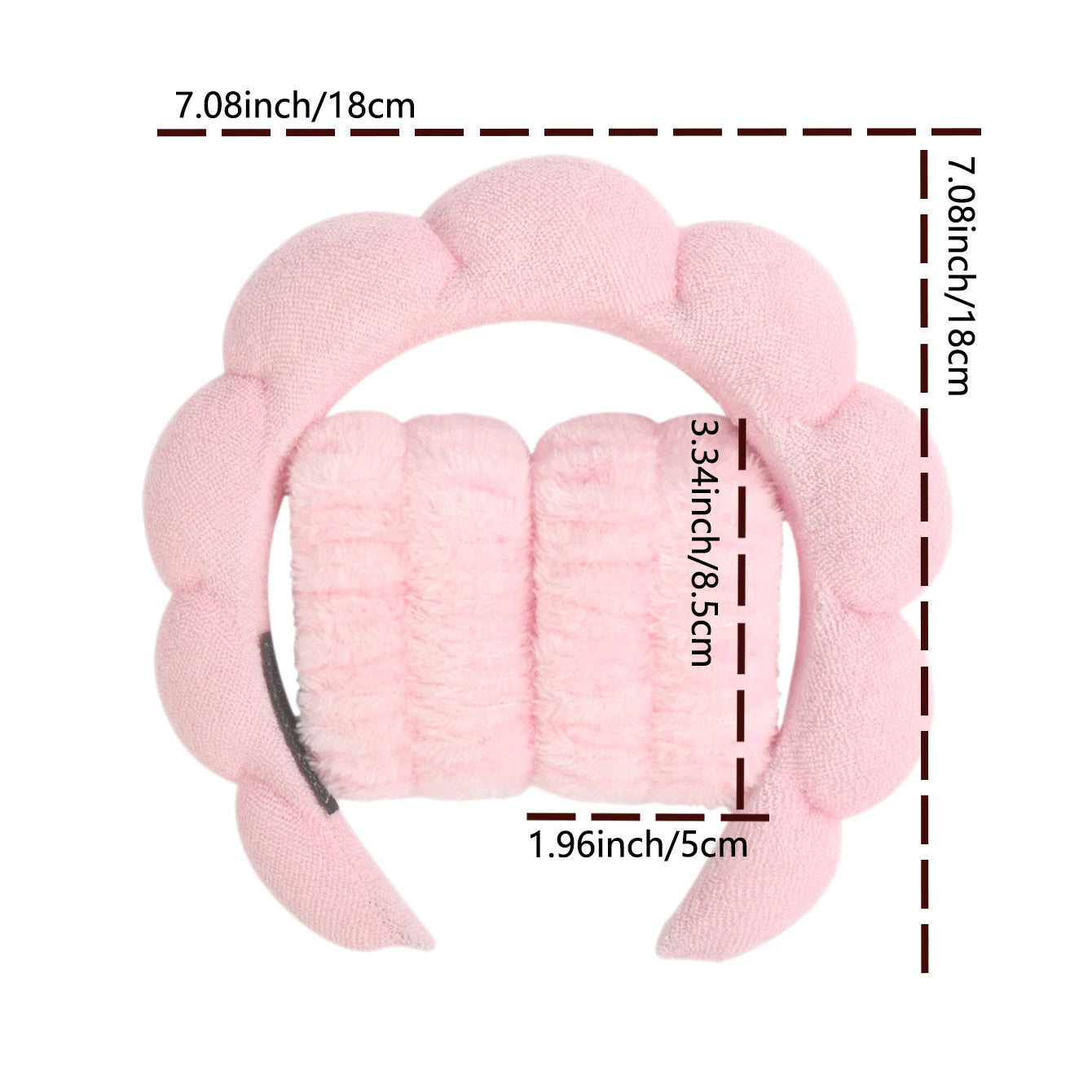 1/3Pcs Fashion Microfiber Washing Wristbands Scrunchies Puffy Headband Spa Bubble Headband for Washing Face Makeup Shower Skincare