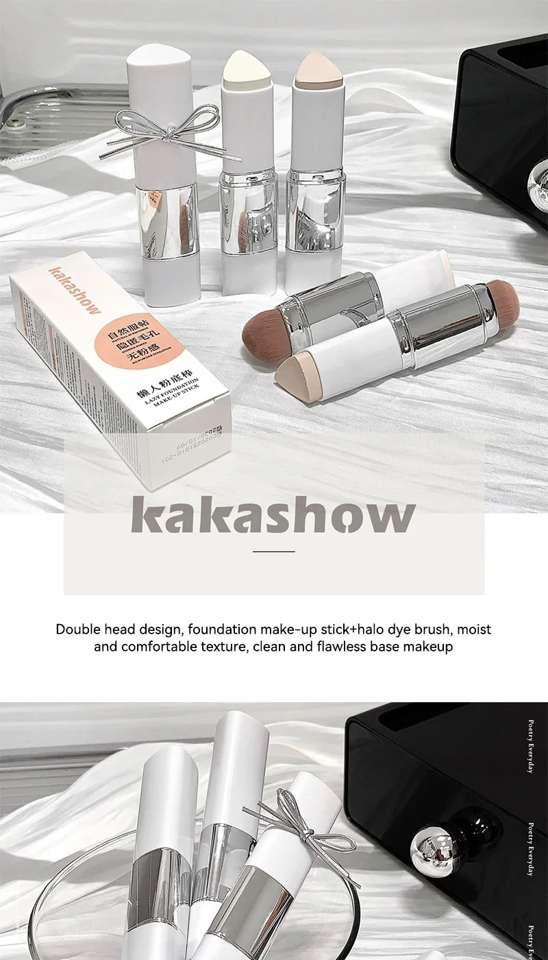 Lazy Foundation Stick, Moisturizing and Natural Concealer Makeup, Matte Makeup Base, Rare Beauty, Keep Makeup and Sweat