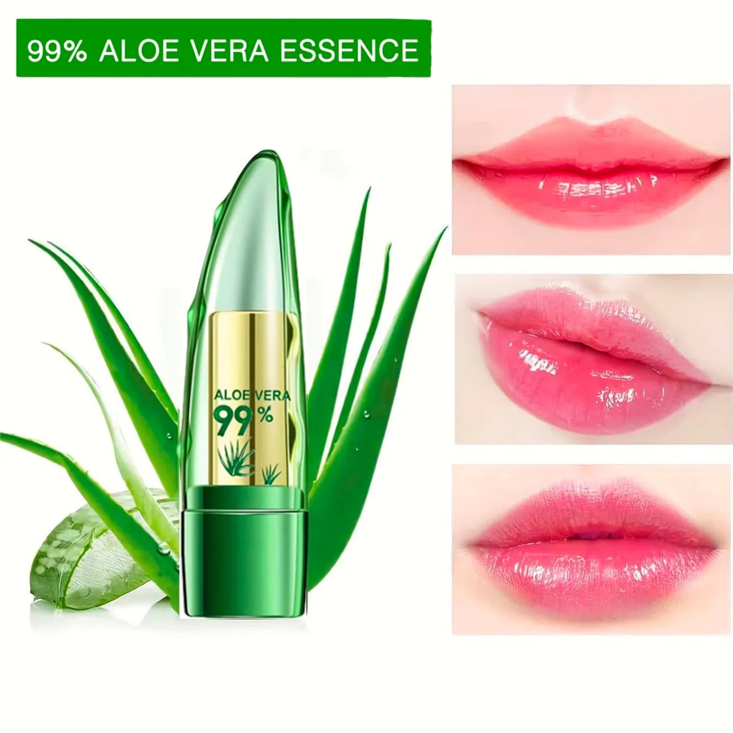 Moisture Lip Balm Aloe Vera Natural Lipbalm - Temperature Changed Color Lipstick Long Lasting Nourish Lips Care Makeup