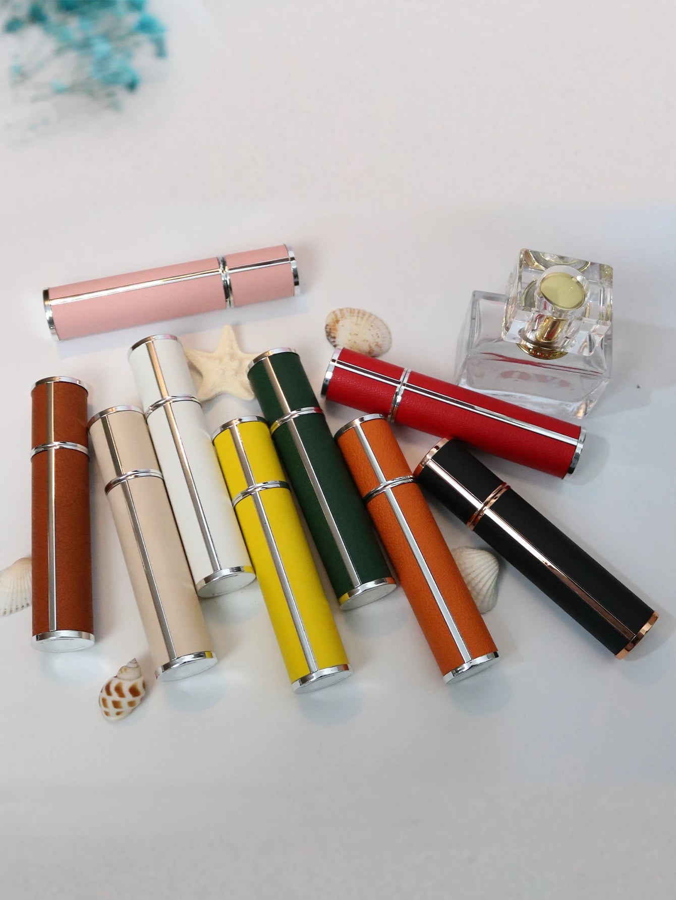 10ml Luxury Leather Wrapped Glass Perfume Spray Bottle, Portable Mini Refillable Perfume Atomizer, BPA-Free Cosmetic Container