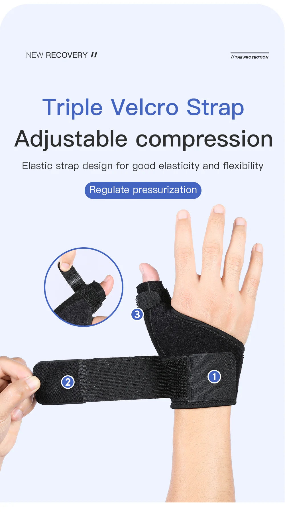 1PC Flexible Splint Wrist Thumb Support Brace for Tendonitis Arthritis Breathable Thumb Protector Guard Fits Right and Left Hand