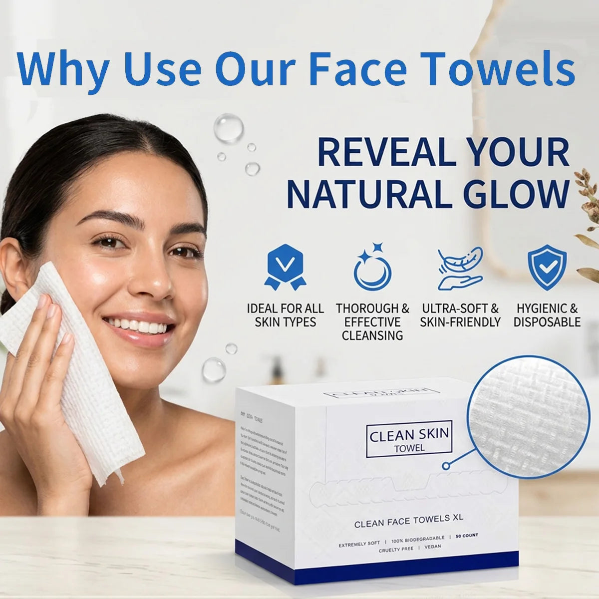 50Pcs/Box Disposable Face Towels Facial Cleansing Makeup Remover Dry Beauty Skincare Travel Pack