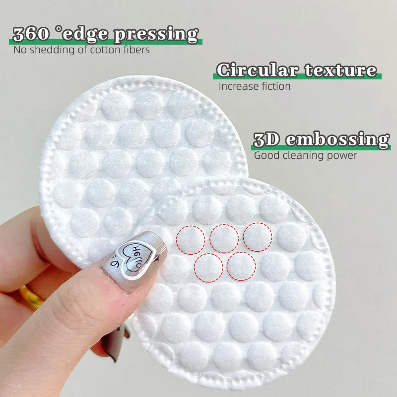 100pcs/200pcs Soft and Breathable Round Cotton Pad with Double-Sided Texture Is Used for Daily Facial Cleaning and Makeup Remova