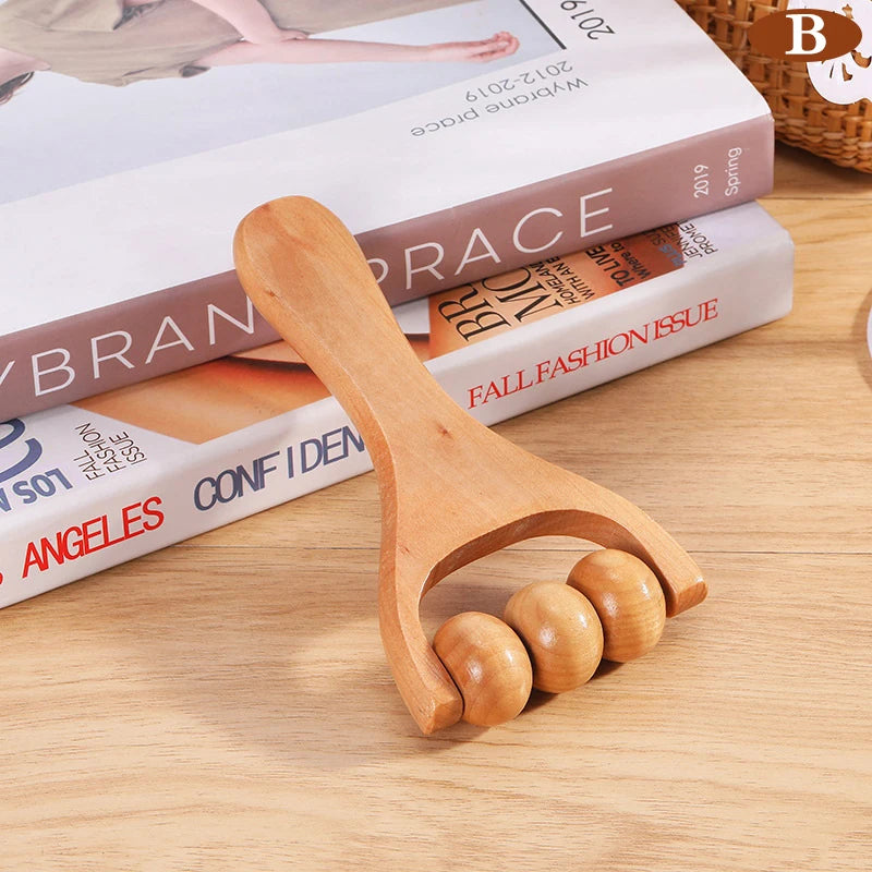 1Pc Wooden Roller Massager Neck, Shoulder and Leg Universal Hand Massager Massage Tool Foot Massager